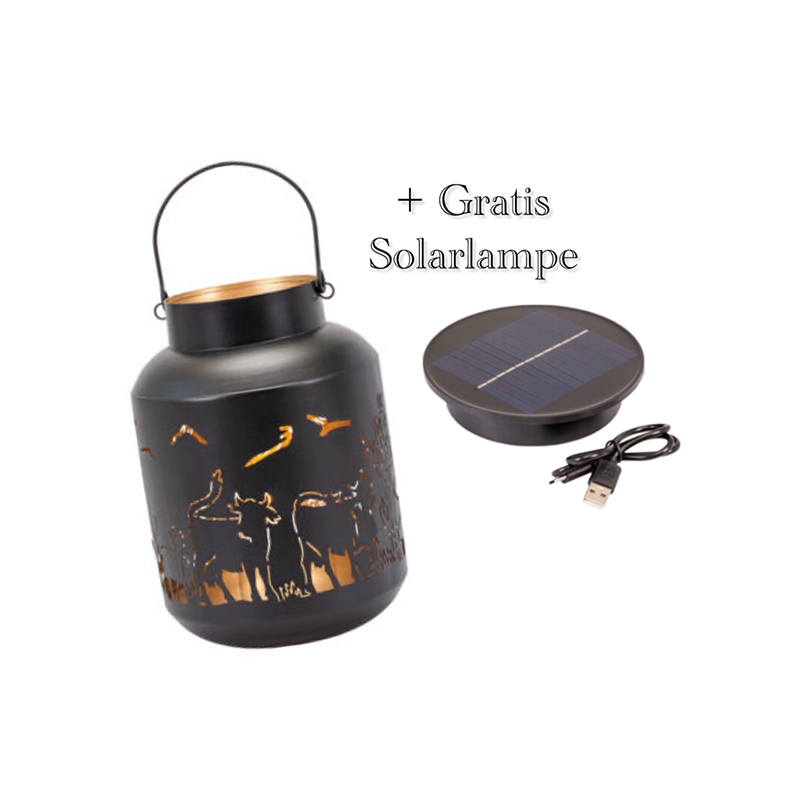Solarlampe-klein-Alpaufzug-Laternen-Deko-Rund-schwarz-Ø12.6cm-Kadastar-Swiss-1